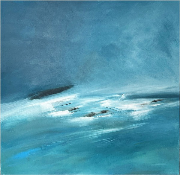 Floating Sea 2024 90 x 90 cm Acryl auf Leinwand - verfügbar