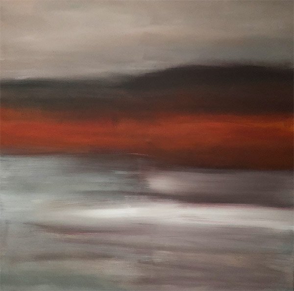 Flux 4 - Staffelsee 2022 90 x 90 cm Acryl auf Leinwand