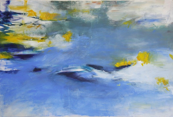 Seerosen 2018 150 x 100 cm Acryl auf Leinwand