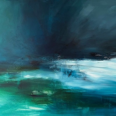 Seestück blau 2023 140 x 100 cm Acryl auf Leinwand