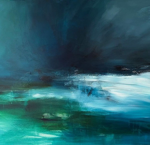 Seestück blau 2023 140 x 100 cm Acryl auf Leinwand - verfügbar