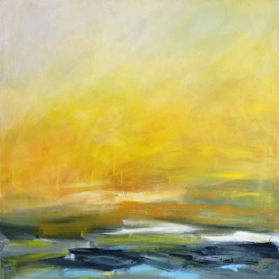 Seestück Gelb 2019 90 x 90 cm Acryl auf Leinwand