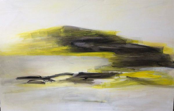 Staffelsee Wintergelb 100 x 120 2020 Acryl auf Leinwand